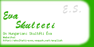 eva skulteti business card